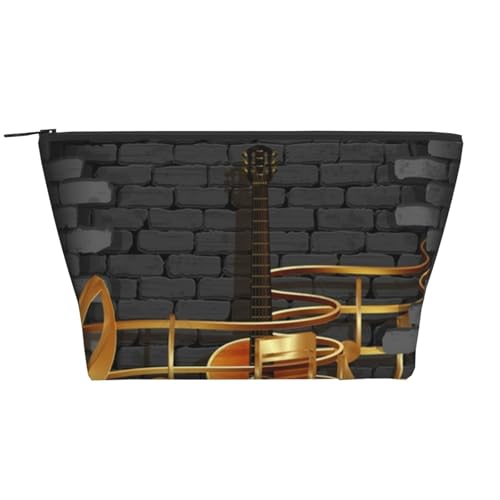 Täglicher Organizer, Kosmetiktasche für Notizen, Gitarre, Reise-Organizer, exquisite Kulturbeutel, Leiter, tragbarer Kosmetik-Organizer, Schreibwaren-Tasche, Schwarz , Einheitsgröße von KLMELLMDE