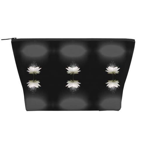 Täglicher Organizer, Kosmetiktasche mit Lotusblüte, Reise-Organizer, exquisite Kulturbeutel, Leiter, tragbarer Kosmetik-Organizer, Schreibwaren-Tasche, Schwarz , Einheitsgröße von KLMELLMDE