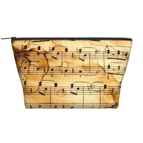 Täglicher Organizer, Kosmetiktasche mit Musiknoten-Druck, Reise-Organizer, exquisite Kulturbeutel, Leiter, tragbarer Kosmetik-Organizer, Schreibwaren-Tasche, Schwarz , Einheitsgröße von KLMELLMDE