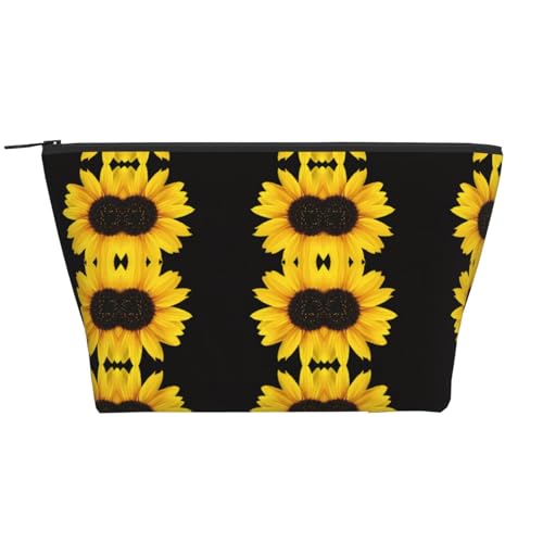 Täglicher Organizer, Kosmetiktasche mit Sonnenblumenmotiv, Reise-Organizer, exquisite Kulturbeutel, Leiter, tragbarer Kosmetik-Organizer, Schreibwaren-Tasche, Schwarz , Einheitsgröße von KLMELLMDE