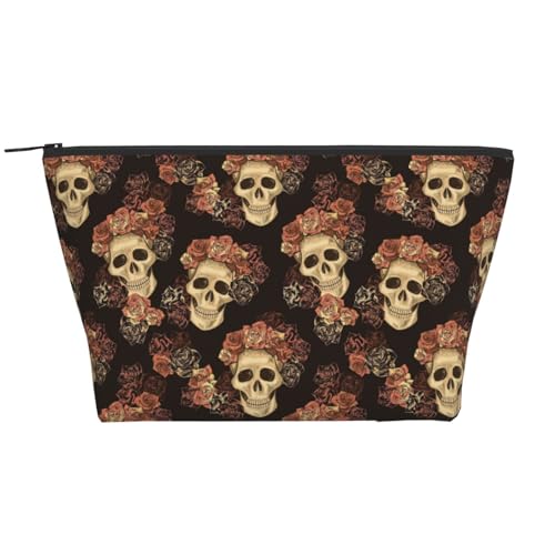 Täglicher Organizer, Kosmetiktasche mit Totenkopf, Reise-Organizer, exquisite Kulturbeutel, Leiter, tragbarer Kosmetik-Organizer, Schreibwaren-Tasche, Schwarz , Einheitsgröße von KLMELLMDE