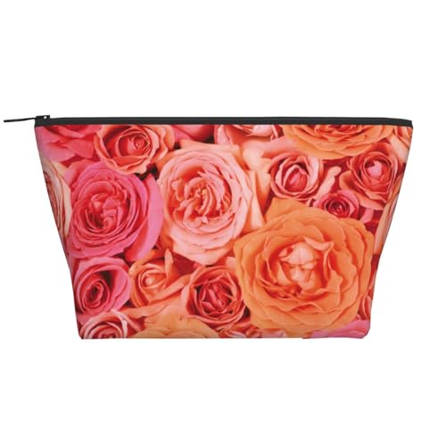 Täglicher Organizer, Kosmetiktasche mit orangefarbener Rose, Reise-Organizer, exquisite Kulturbeutel, Leiter, tragbarer Kosmetik-Organizer, Schreibwaren-Tasche, Schwarz , Einheitsgröße von KLMELLMDE