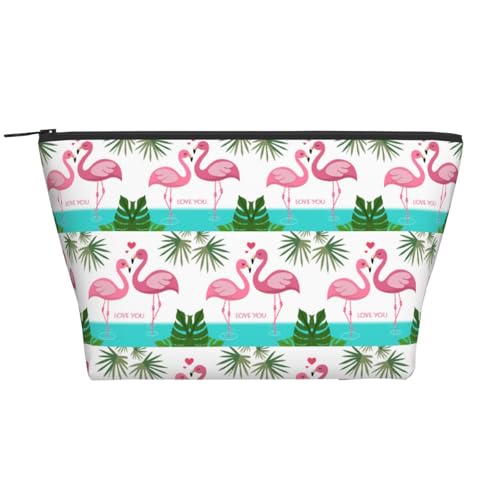 Täglicher Organizer, Palmblatt- und Flamingo-Kosmetiktasche, Reise-Organizer, exquisite Kulturbeutel, Leiter, tragbarer Kosmetik-Organizer, Schreibwaren-Tasche, Schwarz , Einheitsgröße von KLMELLMDE