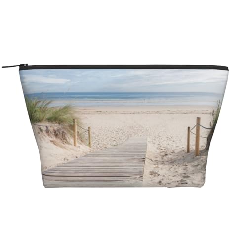 Täglicher Organizer, Strandlandschaft, Kosmetiktasche, Reise-Organizer, exquisite Kulturbeutel, Leiter, tragbarer Kosmetik-Organizer, Schreibwaren-Tasche, Schwarz , Einheitsgröße von KLMELLMDE