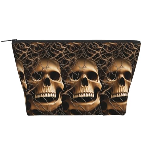 Täglicher Organizer, Totenkopf-Kosmetiktasche, Reise-Organizer, exquisite Kulturbeutel, Leiter, tragbarer Kosmetik-Organizer, Schreibwaren-Tasche, Schwarz , Einheitsgröße von KLMELLMDE