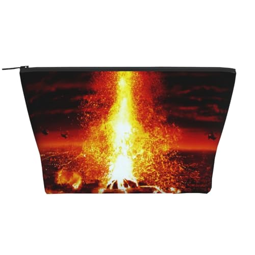 Täglicher Organizer, Vulkan-Kosmetiktasche, Reise-Organizer, exquisite Kulturbeutel, Leiter, tragbarer Kosmetik-Organizer, Schreibwaren-Tasche, Schwarz , Einheitsgröße von KLMELLMDE