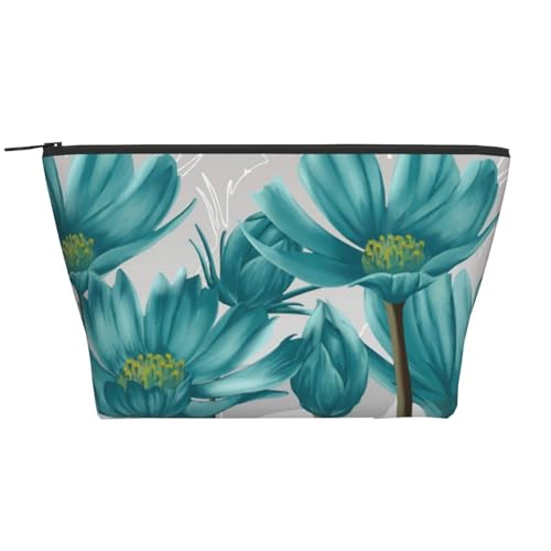 Täglicher Organizer, blaugrün-graue und weiße Kosmetiktasche mit Blumenmuster, Reise-Organizer, exquisite Kulturbeutel, Leiter, tragbarer Kosmetik-Organizer, Schreibwaren-Tasche, Schwarz , von KLMELLMDE