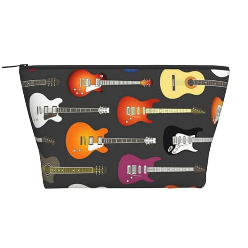Täglicher Organizer, bunte Gitarren Kosmetiktasche, Reise-Organizer, exquisite Kulturbeutel, Leiter, tragbarer Kosmetik-Organizer, Schreibwaren-Tasche, Schwarz , Einheitsgröße von KLMELLMDE