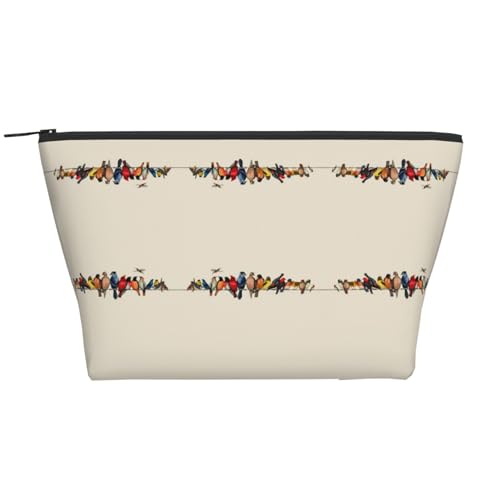 Täglicher Organizer, bunte Vogel-Kosmetiktasche, Reise-Organizer, exquisite Kulturbeutel, Leiter, tragbarer Kosmetik-Organizer, Schreibwaren-Tasche, Schwarz , Einheitsgröße von KLMELLMDE