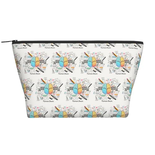 Täglicher Organizer, menschliche Gehirn-Kosmetiktasche, Reise-Organizer, exquisite Kulturbeutel, Leiter, tragbarer Kosmetik-Organizer, Schreibwaren-Tasche, Schwarz , Einheitsgröße von KLMELLMDE