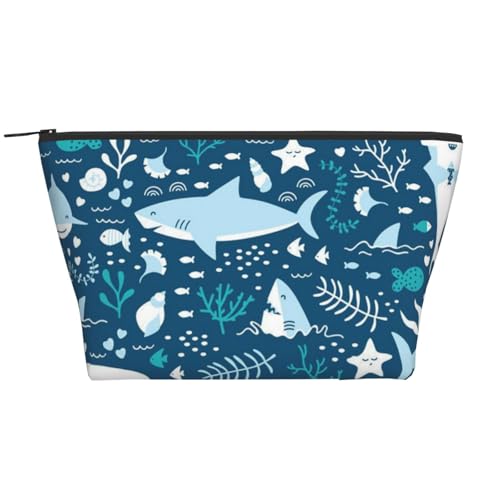 Täglicher Organizer, niedliche blaue Fisch-Kosmetiktasche, Reise-Organizer, exquisite Kulturbeutel, Leiter, tragbarer Kosmetik-Organizer, Schreibwaren-Tasche, Schwarz , Einheitsgröße von KLMELLMDE