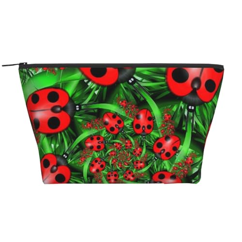 Täglicher Organizer, rote Marienkäfer-Kosmetiktasche, Reise-Organizer, exquisite Kulturbeutel, Leiter, tragbarer Kosmetik-Organizer, Schreibwaren-Tasche, Schwarz , Einheitsgröße von KLMELLMDE