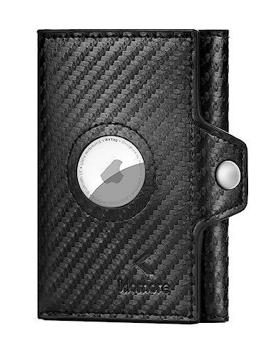 KLOMORE Geldbörse Airtag Herren Leder Klein (Airtag Nicht enthalten) Slim Wallet mit Münzfach RFID Schutz Geldbeutel Portmonee Kartenetui Echtleder Portemonnaie Kreditkartenetui von KLOMORE