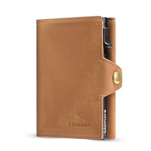 KLOMORE Geldbörse Herren, Slim Wallet Kreditkartenetui mit Münzfach, Kartenetui Geldbeutel Herren, RFID Schutz Portemonnaie, Smart Wallet Kartenhalter, Portemonnaie Brieftasche von KLOMORE