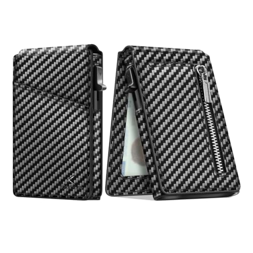 KLOMORE Geldbörse Herren, schlankes Herren Portemonnaie mit Münzfach, Bifold Kartenetui, RFID Schutz Geldbeutel Wallet Portmonee Kreditkartenetui von KLOMORE