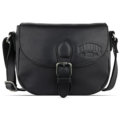 KLONDIKE 1896 Gold Kate kleine Umhängetasche, Schultertasche aus Leder in schwarz von KLONDIKE 1896