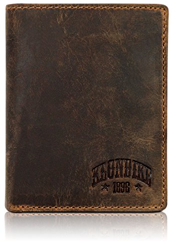 KLONDIKE 1896 Evan Geldbörse Herren Leder – Portemonnaie Herren Hochformat Braun – Geldbeutel Portmonee Wallet Brieftasche Männer Portmonaise von KLONDIKE 1896