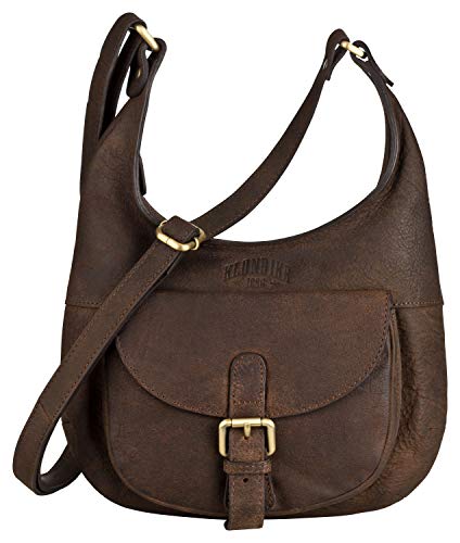 Klondike Sienna Umhängetasche Damen Sichelform, Handtasche Damen aus Leder, Ledertasche Schultertasche Damentasche, Lederhandtasche, Dunkelbraun von KLONDIKE 1896