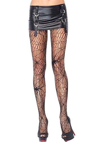 KLONKEE Netzstrumpfhose Schwarz Muster Strumpfhosen für Damen, Fishnet Stockings Strumpfhosen Netzstrümpfe Fischnetz Strümpfe Sexy Elastisch Hohe Taille Strumpfhosen(Spinnenartiges Muster) von KLONKEE