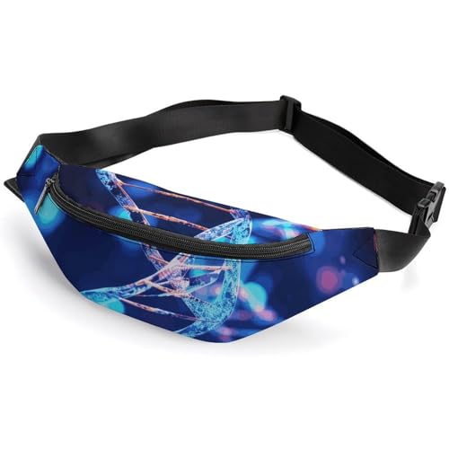 Bauchtasche für Herren und Damen, Gürteltasche, DNA, genetische Helix-Crossbody-Tasche für Reisen, Wandern, Laufen, Bauchtasche, Farbe 2, 36 x 15 cm, Farbe-2, 36*15cm von KLOPH