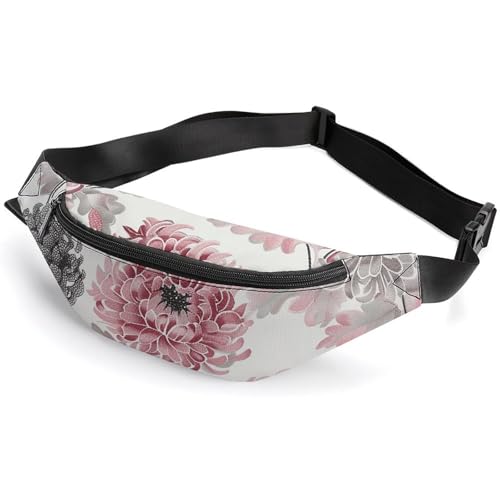 Bauchtasche für Herren und Damen, Gürteltasche, graues Stickmuster, Crossbody-Tasche für Reisen, Spazierengehen, Laufen, Bauchtasche, Farbe, 36 x 15 cm, farbe, 36*15cm von KLOPH