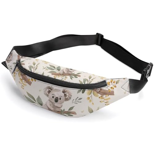 Bauchtasche für Herren und Damen, Gürteltasche mit Blättern und Koala, Umhängetasche, für Reisen, Spazierengehen, Laufen, Bauchtasche, Stil 3, 36 x 15 cm, Style-3, 36*15cm Bauchtasche für Herren und Damen, Gürteltasche mit Blättern und Koala, Umhängetasche, für Reisen, Spazierengehen, Laufen, Bauchtasche, Stil 3, 36 x 15 cm, Style-3, 36*15cm von KLOPH