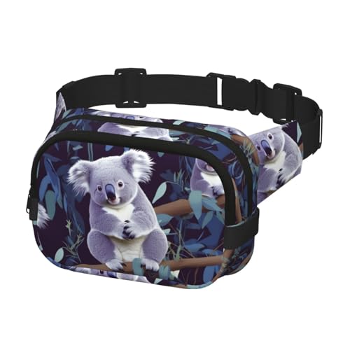 Gürteltasche für Damen und Herren, schöne Koala-Gürteltasche, Reise-Bauchtasche, Schwarz, Einheitsgröße, Schwarz , Einheitsgröße von KLOPH