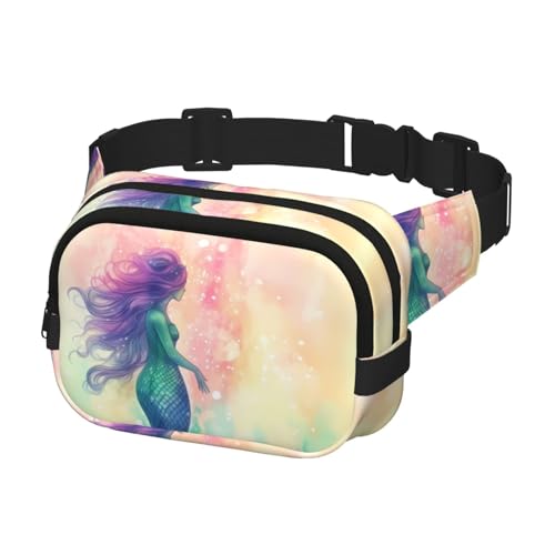 Gürteltasche für Damen und Herren, schöne Meerjungfrauenschwanz-Gürteltasche, Reise-Bauchtasche, Schwarz, Einheitsgröße, Schwarz , Einheitsgröße von KLOPH