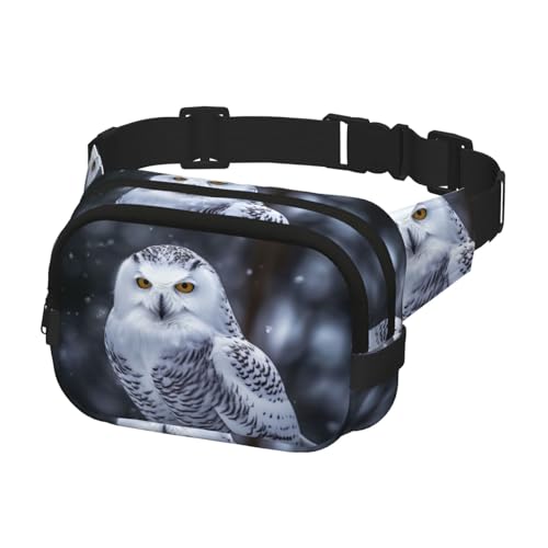 Gürteltasche für Herren und Damen, Crossbody-Gürteltasche, Arktische Eule, Bauchtasche, Bauchtasche, Schwarz, Einheitsgröße, Schwarz , Einheitsgröße von KLOPH