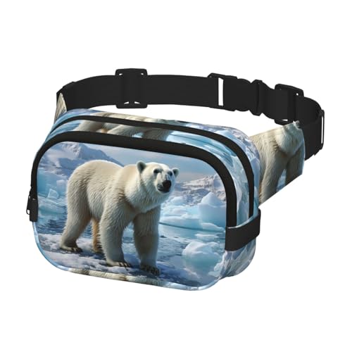Gürteltasche für Herren und Damen, Crossbody-Gürteltasche, Eisbär, Eis, Bauchtasche, Bauchtasche, Schwarz, Einheitsgröße, Schwarz , Einheitsgröße von KLOPH