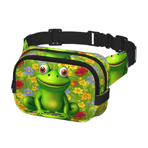 Gürteltasche für Herren und Damen, Crossbody-Gürteltasche, Frosch, Bauchtasche, Bauchtasche, Schwarz, Einheitsgröße, Schwarz , Einheitsgröße von KLOPH
