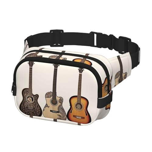 Gürteltasche für Herren und Damen, Crossbody-Gürteltasche, Gitarre, Bauchtasche, Bauchtasche, Schwarz, Einheitsgröße, Schwarz , Einheitsgröße von KLOPH