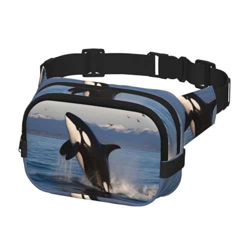 Gürteltasche für Herren und Damen, Crossbody-Gürteltasche, Killer-Wal-Hüfttasche, Reise-Bauchtasche, Schwarz, Einheitsgröße, Schwarz , Einheitsgröße von KLOPH