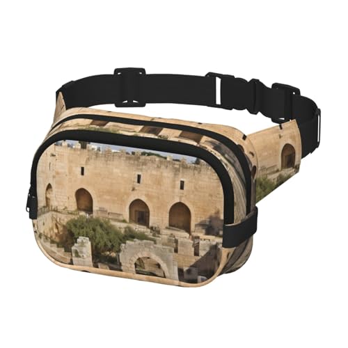 Gürteltasche für Herren und Damen, Crossbody-Gürteltasche, Motiv: Israel am Turm des Davids, Bauchtasche, Schwarz, Einheitsgröße, Schwarz , Einheitsgröße von KLOPH