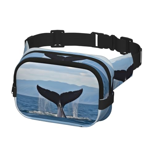 Gürteltasche für Herren und Damen, Crossbody-Gürteltasche, Walschwanz, Bauchtasche, Bauchtasche, Schwarz, Einheitsgröße, Schwarz , Einheitsgröße von KLOPH