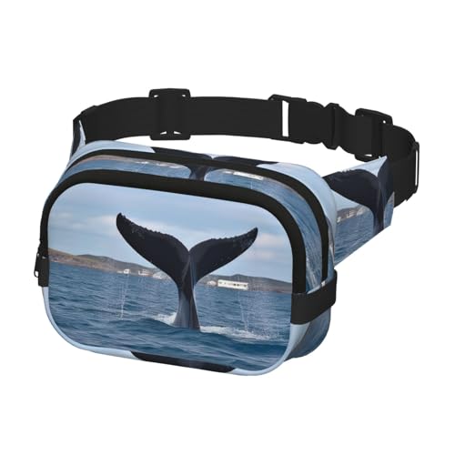 Gürteltasche für Herren und Damen, Crossbody-Gürteltasche, Walschwanz, Bauchtasche, Bauchtasche, Schwarz, Einheitsgröße, Schwarz , Einheitsgröße von KLOPH