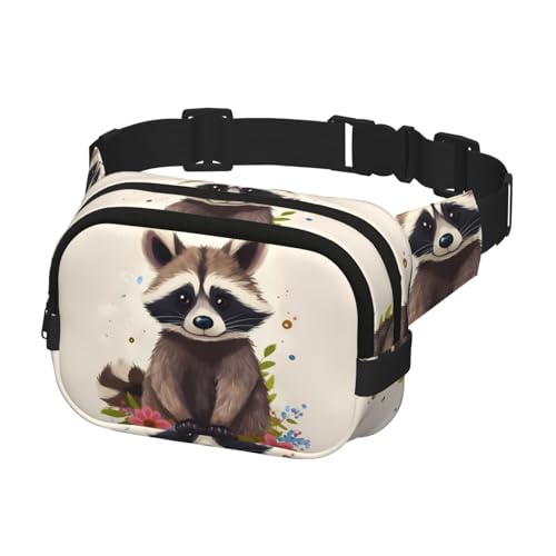 Gürteltasche für Herren und Damen, Crossbody-Gürteltasche, Waschbär-Hüfttasche, Reise-Bauchtasche, Schwarz, Einheitsgröße, Schwarz , Einheitsgröße von KLOPH