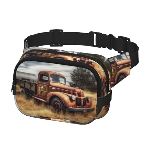 Gürteltasche für Herren und Damen, Crossbody-Gürteltasche, alter LKW, Auto, Bauchtasche, Bauchtasche, Schwarz, Einheitsgröße, Schwarz , Einheitsgröße von KLOPH