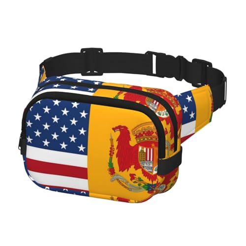 Gürteltasche für Herren und Damen, Crossbody-Gürteltasche, amerikanische Spanien-Flagge, Bauchtasche, Bauchtasche, Schwarz, Einheitsgröße, Schwarz , Einheitsgröße von KLOPH