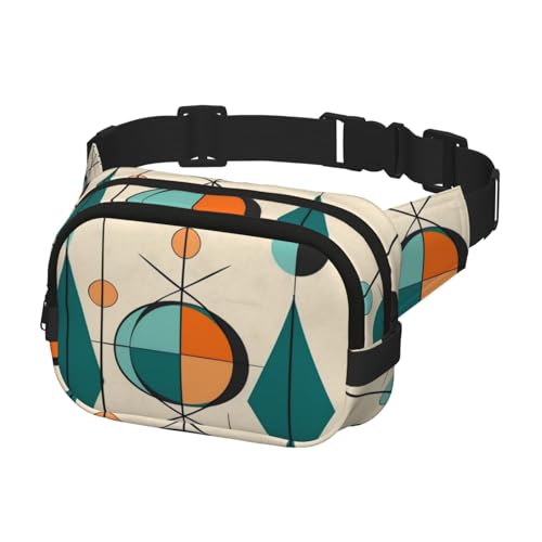 Gürteltasche für Herren und Damen, Crossbody-Gürteltasche, geometrische Bauchtasche, Bauchtasche, Bauchtasche, Schwarz, Einheitsgröße, Schwarz , Einheitsgröße von KLOPH