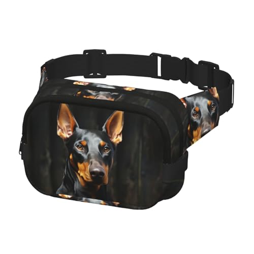 Gürteltasche für Herren und Damen, Dobermann, Bauchtasche, Bauchtasche, Schwarz, Einheitsgröße, Schwarz , Einheitsgröße von KLOPH