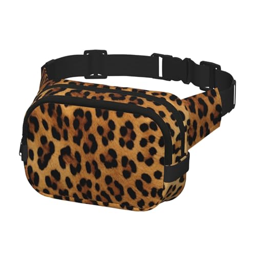 Gürteltasche für Herren und Damen, Leopardenhaut, Bauchtasche, Bauchtasche, Bauchtasche, Schwarz, Einheitsgröße, Schwarz , Einheitsgröße von KLOPH
