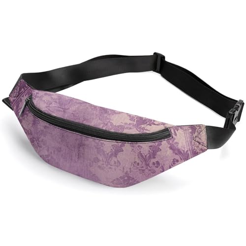 Gürteltasche für Herren und Damen, Retro-Stil, violetter Rahmen, Crossbody-Tasche für Reisen, Wandern, Laufen, Bauchtasche, Farbe: 6, 36 x 15 cm, Farbe-6, 36*15cm von KLOPH