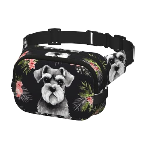 Gürteltasche für Herren und Damen, Schnauzer-Gürteltasche, Reise-Bauchtasche, Schwarz, Einheitsgröße, Schwarz , Einheitsgröße von KLOPH