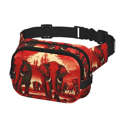 Gürteltasche für Herren und Damen, Umhängetasche, Elefanten-Motiv, rot, Bauchtasche, Bauchtasche, Bauchtasche, Schwarz, Einheitsgröße, Schwarz , Einheitsgröße Gürteltasche für Herren und Damen, Umhängetasche, Elefanten-Motiv, rot, Bauchtasche, Bauchtasche, Bauchtasche, Schwarz, Einheitsgröße, Schwarz , Einheitsgröße von KLOPH