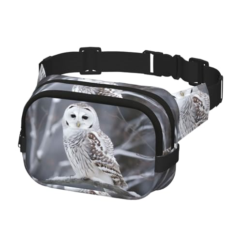 Gürteltasche für Herren und Damen, Umhängetasche, Winter, weiße Eule, Bauchtasche, Bauchtasche, Schwarz, Einheitsgröße, Schwarz , Einheitsgröße Gürteltasche für Herren und Damen, Umhängetasche, Winter, weiße Eule, Bauchtasche, Bauchtasche, Schwarz, Einheitsgröße, Schwarz , Einheitsgröße von KLOPH