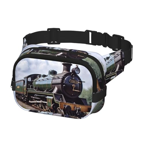 Gürteltasche für Männer und Frauen, Crossbody-Gürteltasche, Dampflokomotive, Zug, Bauchtasche, Bauchtasche, Schwarz, Einheitsgröße, Schwarz , Einheitsgröße von KLOPH