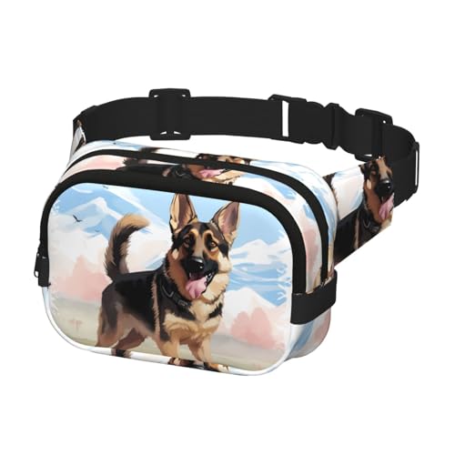 Gürteltasche für Männer und Frauen, Crossbody-Gürteltasche, Deutscher Schäferhund, Hundeliebhaber, Bauchtasche, Bauchtasche, Schwarz, Einheitsgröße, Schwarz , Einheitsgröße von KLOPH