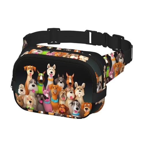 Gürteltasche für Männer und Frauen, Crossbody-Gürteltasche, Hunde-Hüfttasche, Reise-Gürteltasche, Bauchtasche, Schwarz, Einheitsgröße, Schwarz , Einheitsgröße von KLOPH