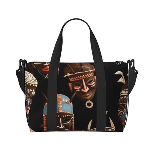 Sporttasche Damen Herren Reisetasche Reisetasche Seesack Afrikanisches Ritual Ethnische Stammes-Weekender Tasche Canvas Tragetasche für Übernachtung für Reisen Schwimmen Fitness Workout Sport Seesack von KLOPH
